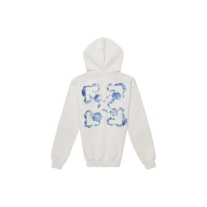 OFF WHITE Women'ss Floral Arrows Hooded Sweatshirt White Blue-1