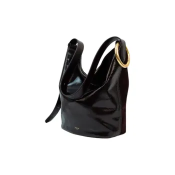 APEDE MOD Top Grain Cow Leather With Suede Soft Floral Bucket Bag Handbag, Shoulder Bag, Crossbody Bag Women's