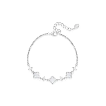 KADER 925 Sterling Silver Bracelets Women's Silver White, Box Good Luck
