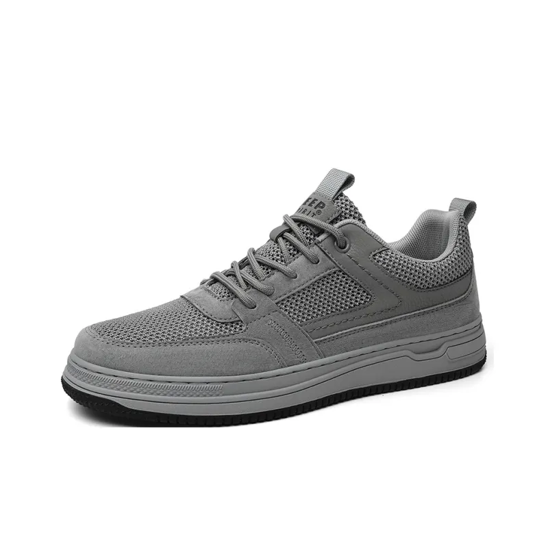 JEEP SPIRIT Anti Slip And Wear Resistant Breathable Low Top Skateboard Shoes Men's Space Gray-1