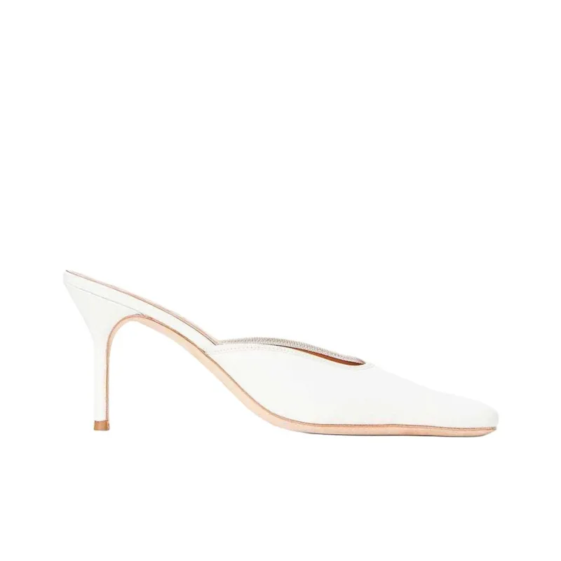 Staud Closed Toe Slippers 9cm Women's White-1