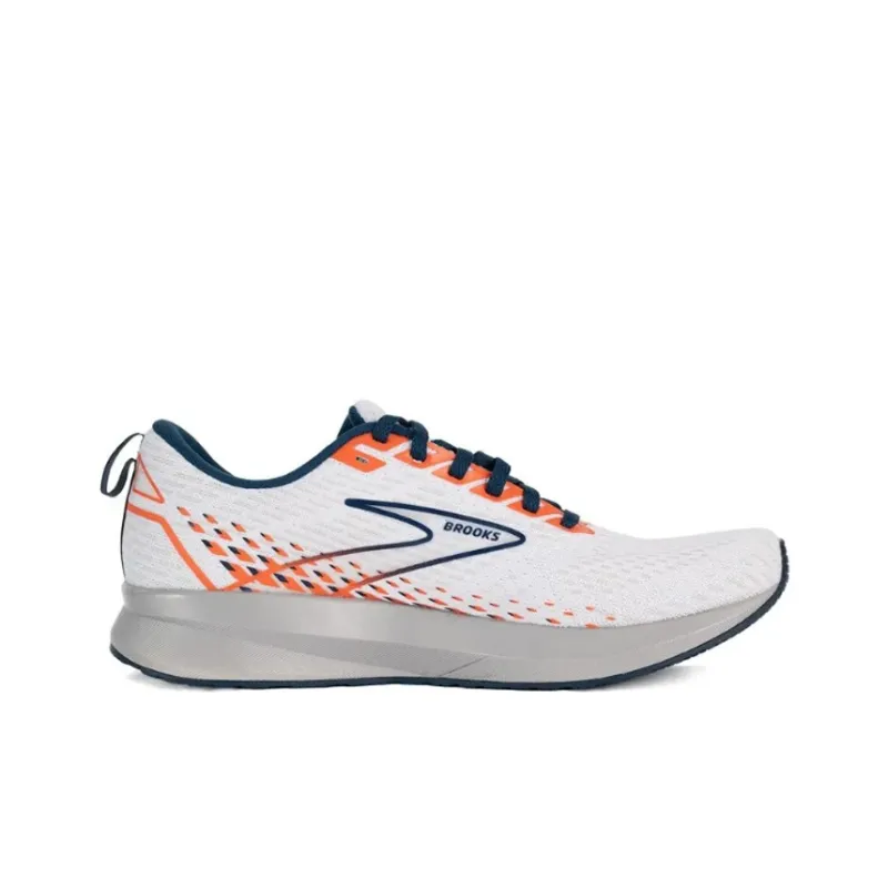 Brooks Anti Slip Wear Resistant Low Top Shoes Men's White Orange Blue-1