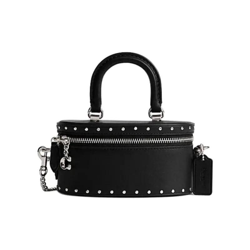COACH Trail Cow Leather Handbag, Shoulder Bag, Crossbody Bag Trumpets Women's Black-0