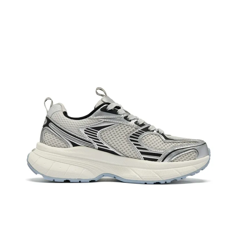 QIAODAN Kaiyuan 2K Cushioning Coverage Rebound Slip Resistant Low Top Casual Shoes Women's Silver Black-1