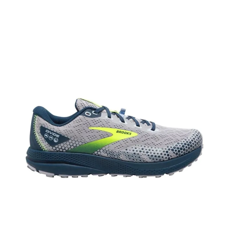 Brooks Anti-Slip Wear-Resistant Low-Top Running Shoes Men's Gray Blue Yellow-1