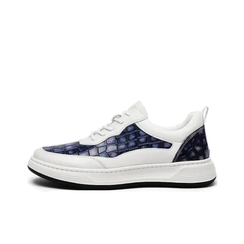 VOLO Small White Shoes Casual Shoes Men's White Blue