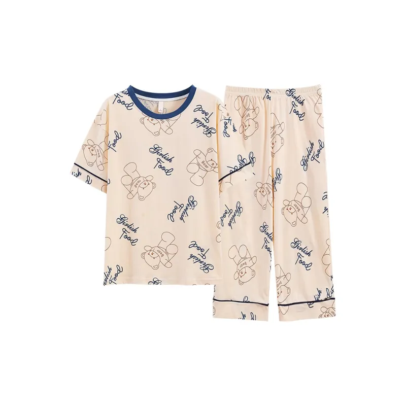 FENTENGCARE Pajama Set Women's Apricot-0
