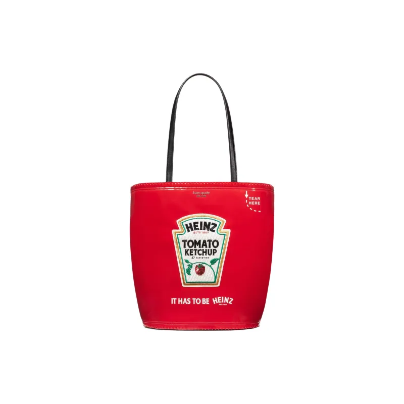 Kate Spade X Heinz Synthetic Leather Tote Bag Shopping Bag Shoulder Bags Women's Tomato Sauce Red-0