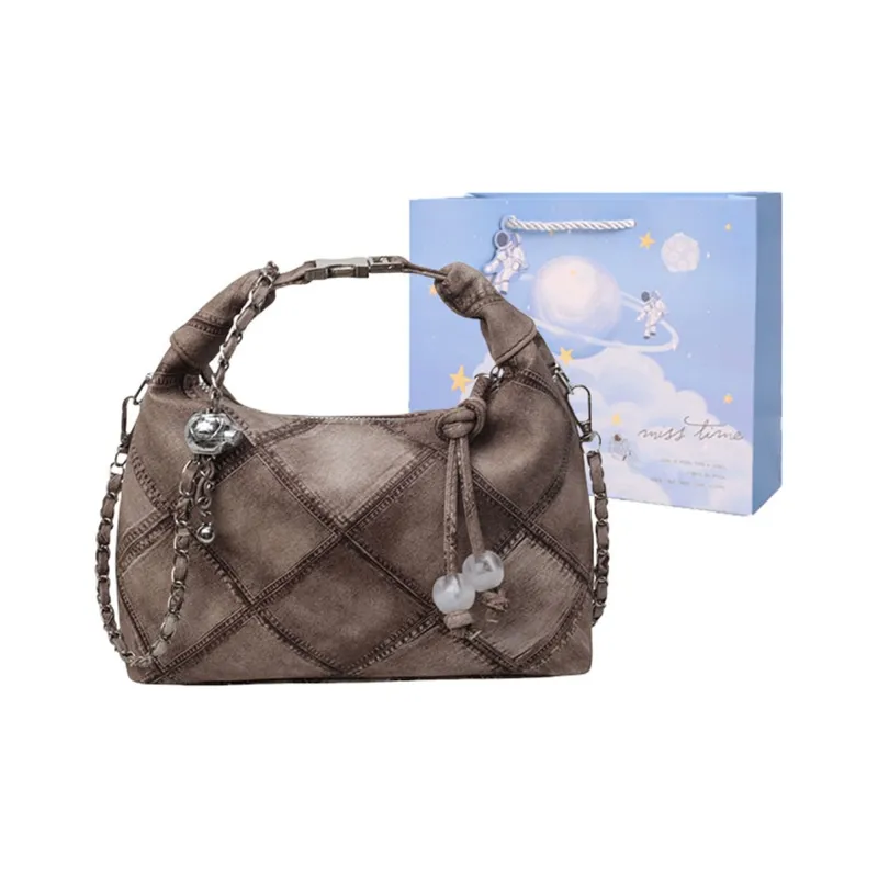 Duoluplo Doron Paul PU Shoulder Bag Women's Black/Blue/Pink/Coffee-21