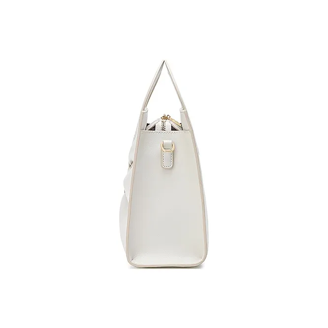 Ancient Yi Xi Cow Leather Cheongsam Mom Bag, Commute Shoulder Bag, Crossbody Bag Women's Euryale White-3