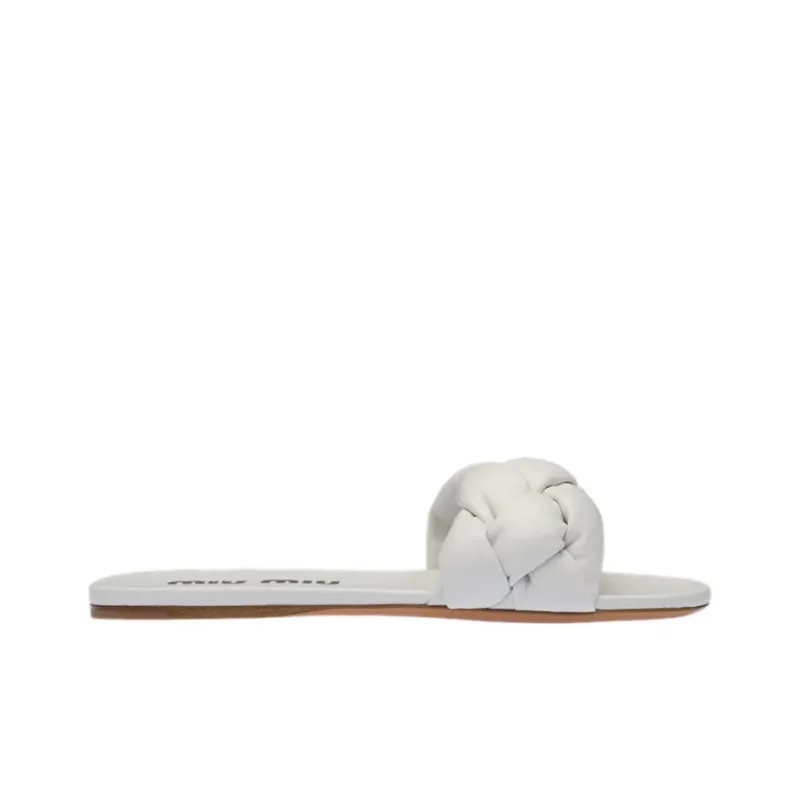 MIU MIU Odor Resistant Slide Slippers Women's White-1