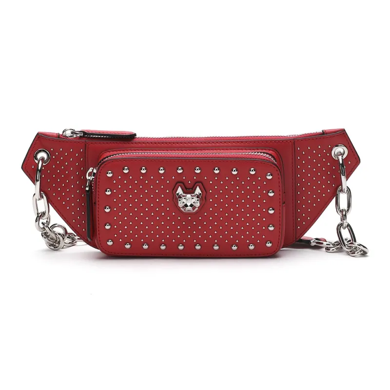 Miguel Vieira Cow Leather Crossbody Bag Small Size Women's Blue/Red/White-7