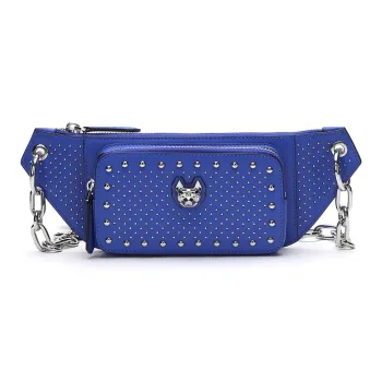 Miguel Vieira Cow Leather Crossbody Bag Small Size Women's Blue/Red/White