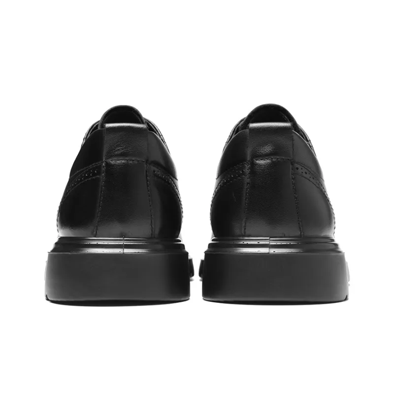 HLA Dress Shoes Men Low Top Black-3