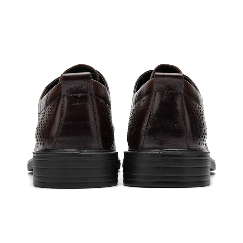 HLA Dress Shoes Men Low Top Black-58