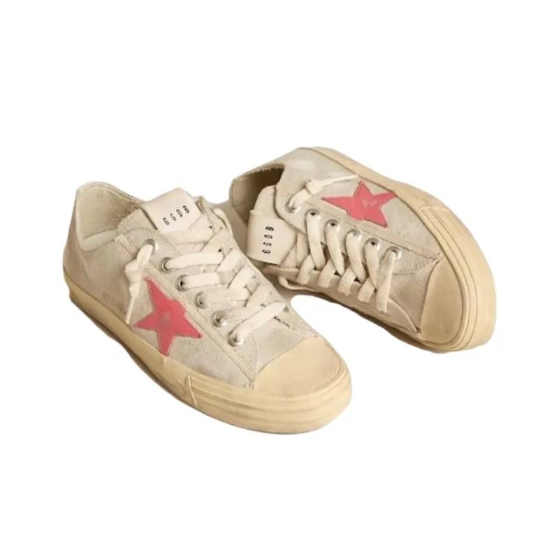 Golden Goose V Star Low Top Canvas Shoes Women's Light Gray-2