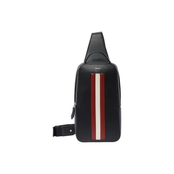 BALLY Calfskin Shoulder Bag, Crossbody Bag Men's Black