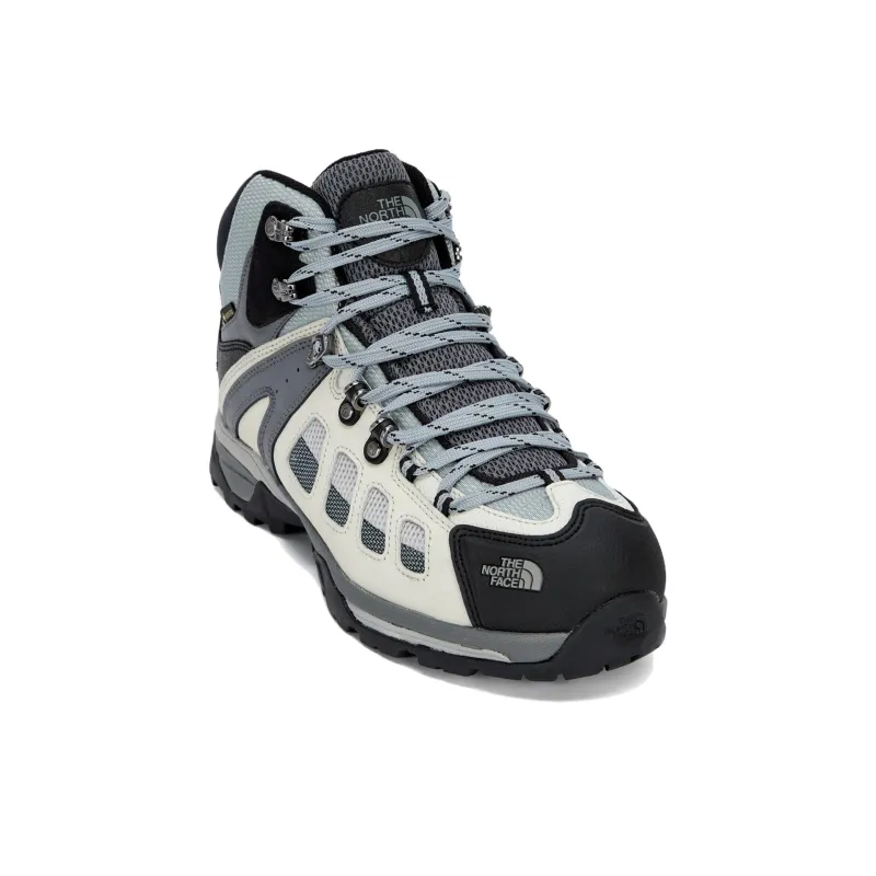 THE NORTH FACE Slip Resistant Water Resistant Mid Top Trekking Shoes Unisex Black Gray White-2