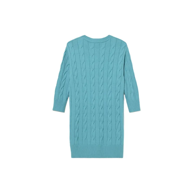 LACOSTE Long Sleeved Dress Women's Blue-1