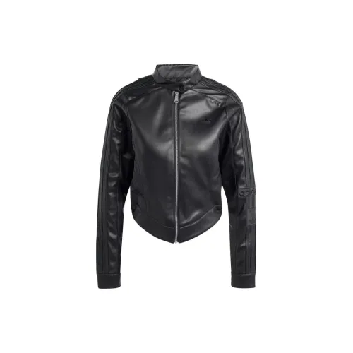 Adidas Originals ADIBREAK Premium Pleather Track Top Jackets Coats Women's Black