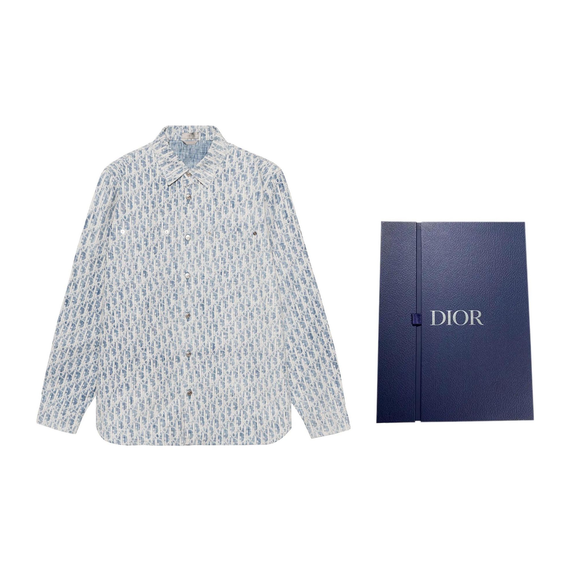 DIOR Quarterly New Products Shirts Men Blue - POIZON DIOR Quarterly New Products Shirts Men Blue - POIZON