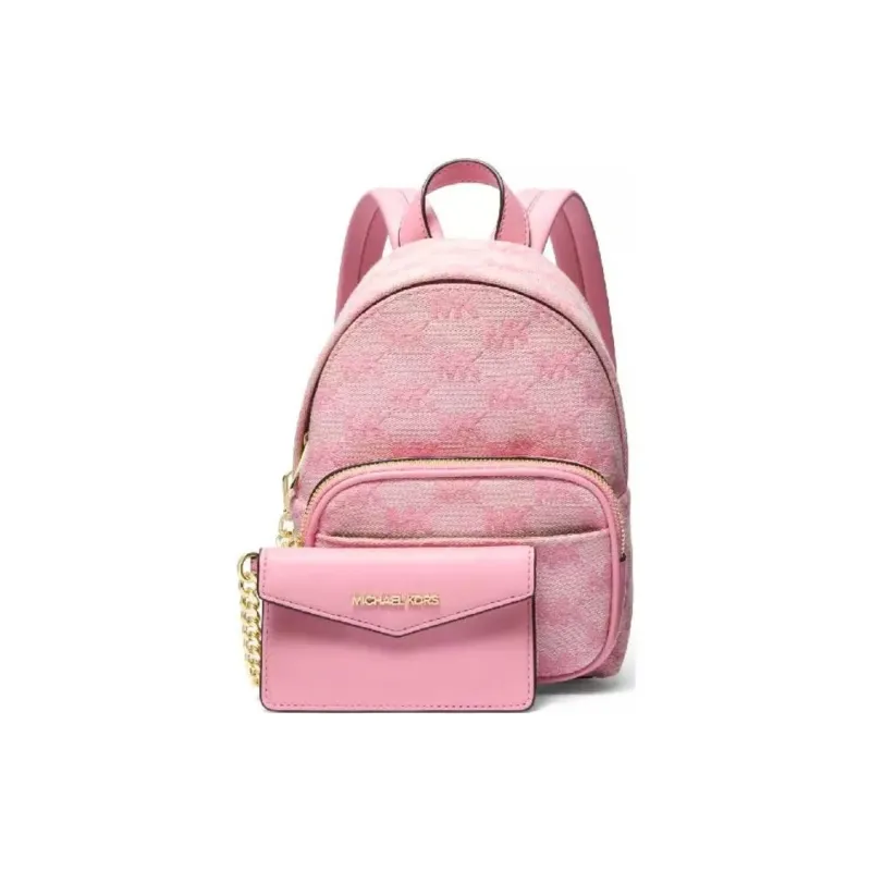 MICHAEL KORS Maisie Artificial Leather With Cow Leather Backpack Trumpets Women's Pink & White-2