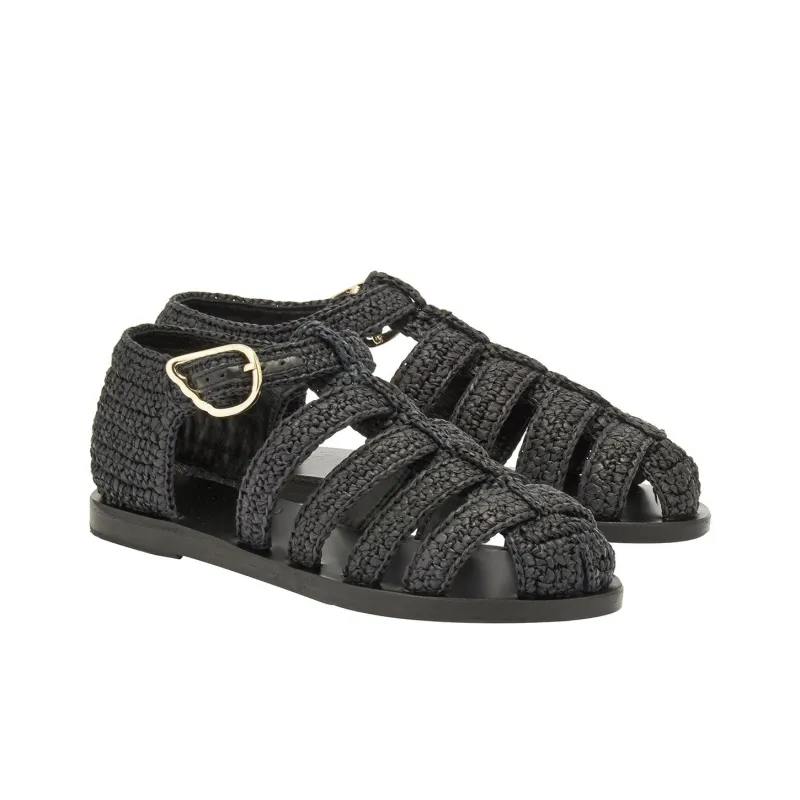 ANCIENT GREEK SANDALS Homeria Roman Sandals Women's Black-2