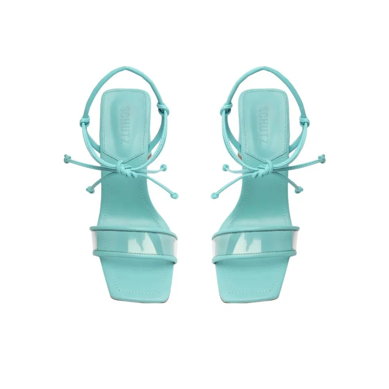 Schutz Gianna Strap Sandals 10cm Women's Blue-3