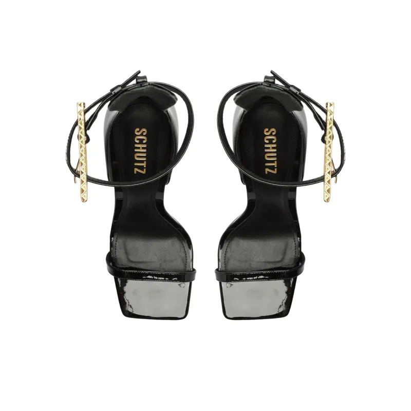 Schutz Ciara Strap Sandals 10.5cm Women's Black-3