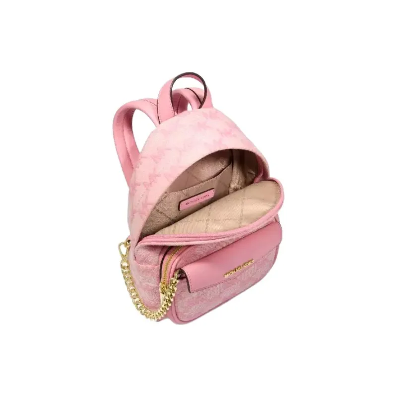 MICHAEL KORS Maisie Artificial Leather With Cow Leather Backpack Trumpets Women's Pink & White-5