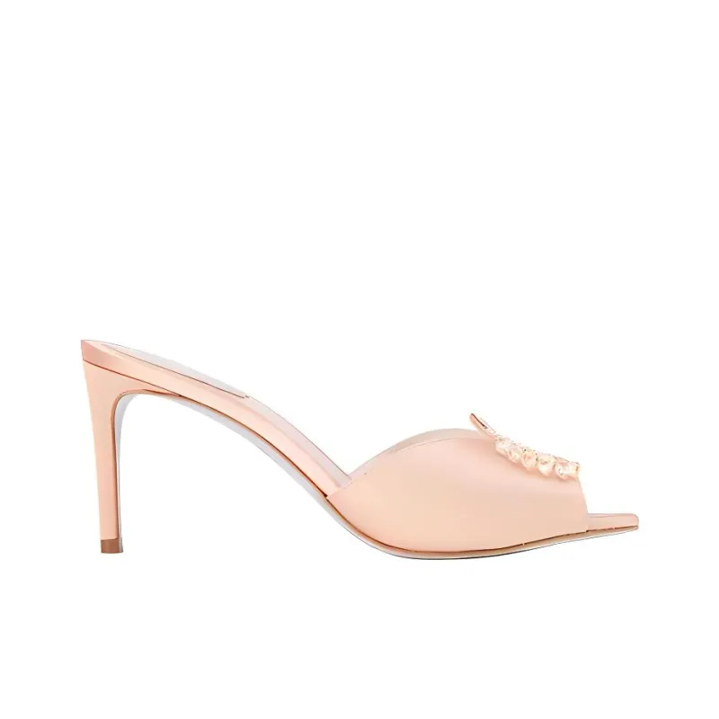 RENE CAOVILLA Chantel Slide Slippers 8cm Women's Nude-1