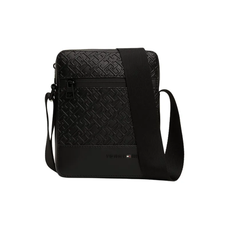 Tommy Hilfiger Polyurethane Reporter Bag Shoulder Bag Small Size Men's Black-0