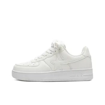Circle Small Cushioning Wear-Resistant Low-Top Skateboard Shoes Unisex White