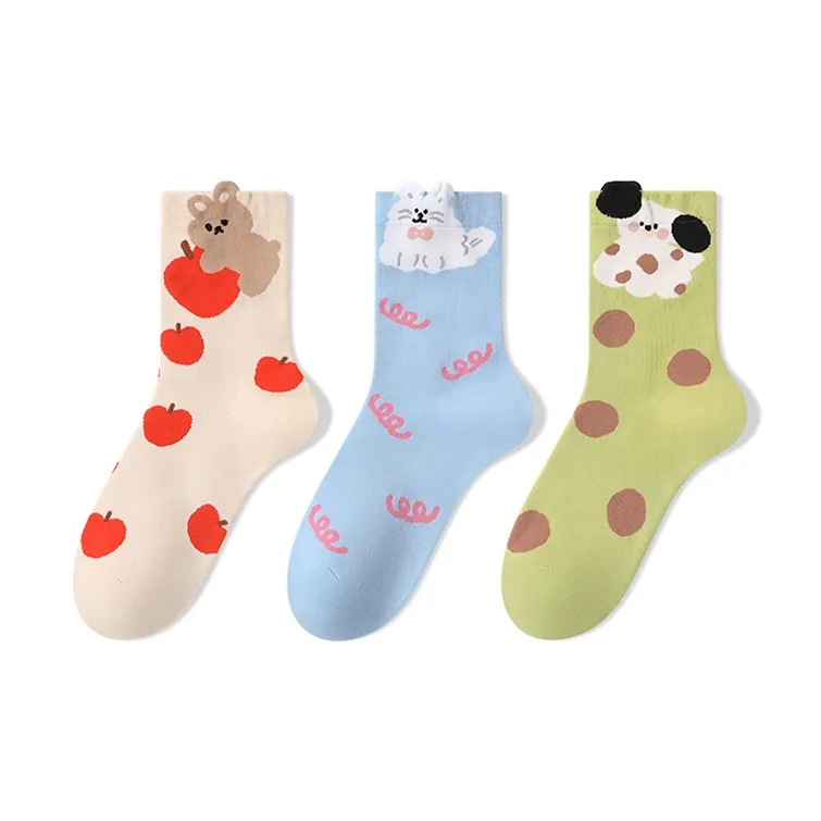 Moremoli Mid Calf Socks Women's 3 Pack-4