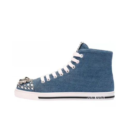 MIU MIU High-Top Casual Shoes Women's Blue