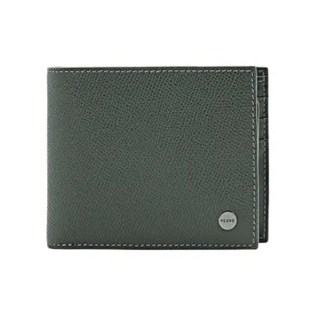 PEDRO Embossed Calfskin Wallet Unisex Army Green