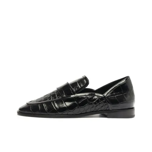 Schutz Maurice Croco Loafers Women's Black