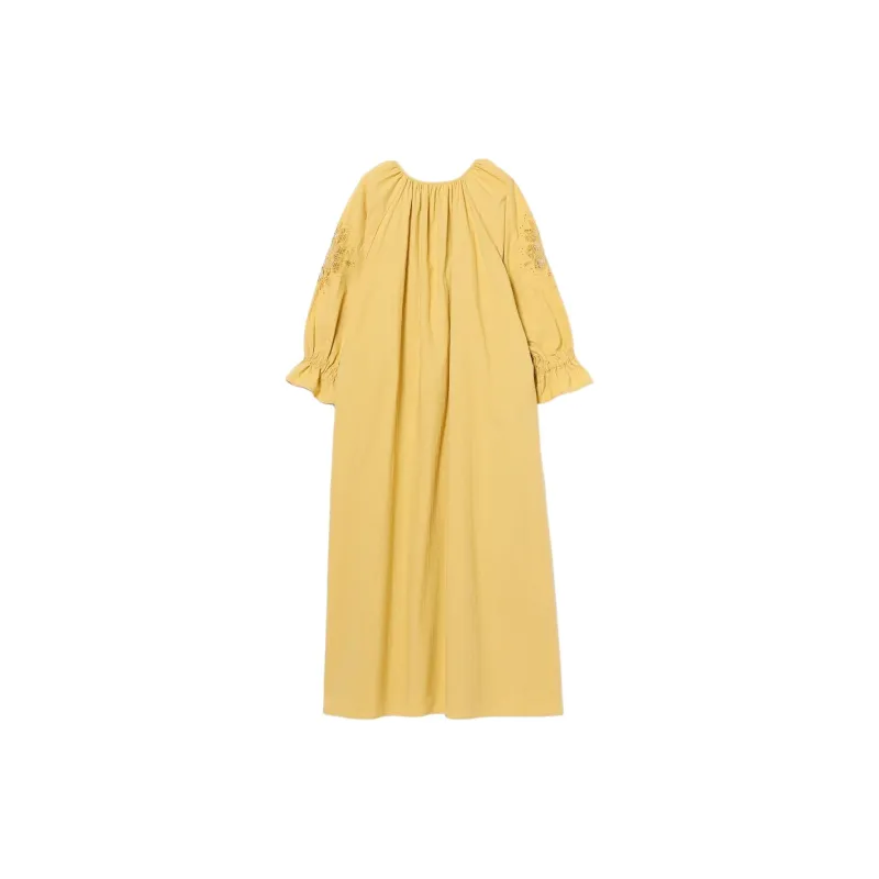 Beams Long Sleeved Dresses Women's Yellow-1