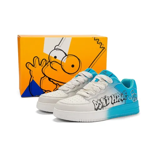 The Simpsons Skateboard Shoes Unisex Low-Top Monet Blue