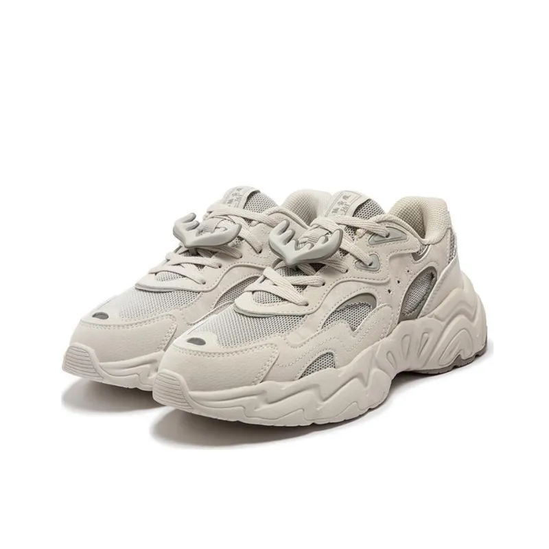 361° Wear Resistant Low Top Chunky Sneakers Women's Beige-2