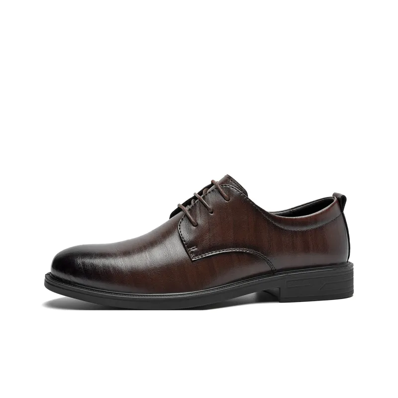 HLA Dress Shoes Men Low Top Black-32
