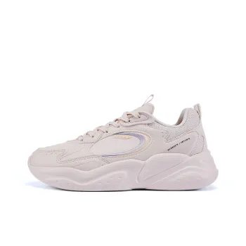 XTEP Cushioning Anti Slip And Wear Resistant Low Top Casual Running Shoes Women's Ivory Pink