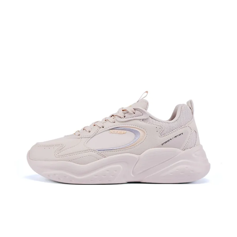 XTEP Cushioning Anti Slip And Wear Resistant Low Top Casual Running Shoes Women's Ivory Pink-0