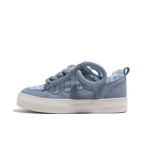 HUANQIU Abrasion Resistant Low Top Skateboard Shoes Women's Blue