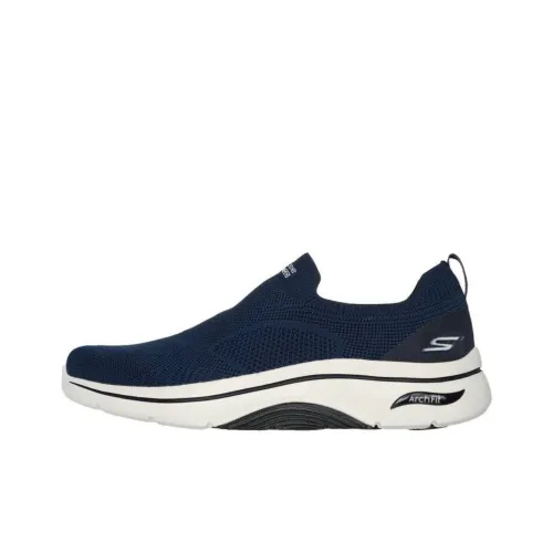 Skechers Anti Slip Wear Resistant Low Top Casual Shoes Men's Navy Blue Black