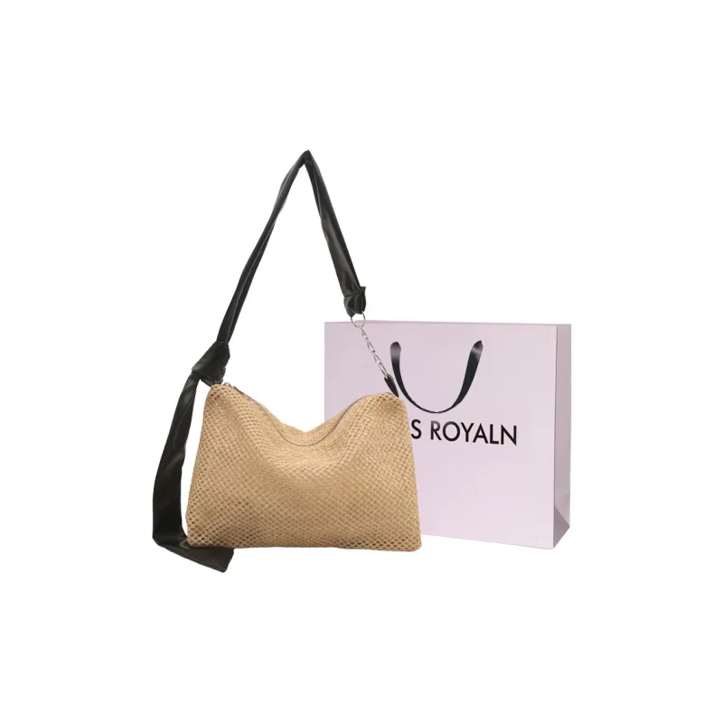 LOUIS ROYALN Woven Crossbody Bag Shoulder Bag Women's White/Black/Khaki/Brown-6
