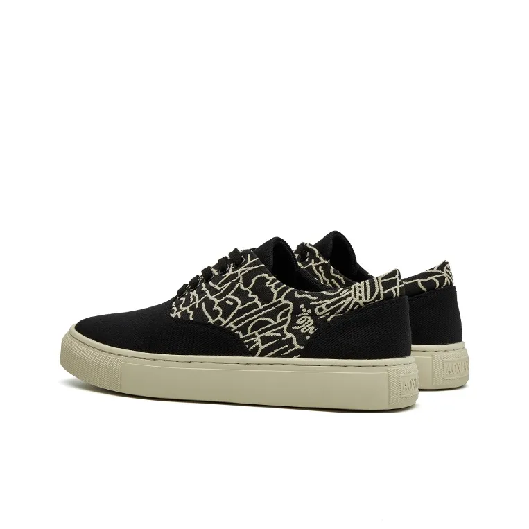 Oak Elephant Low Top Canvas Shoes Men's Black-3