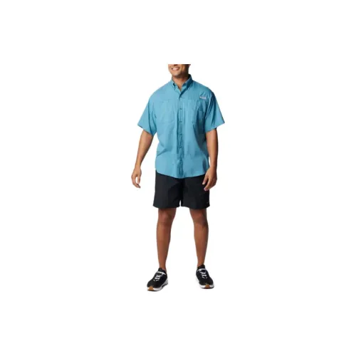 Columbia PFG Tamiami Shirts Men Canyon Blue