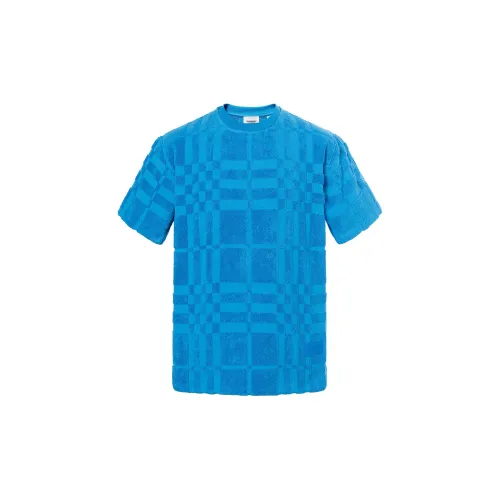 Burberry Willesden Towelling Check T-Shirt Blue