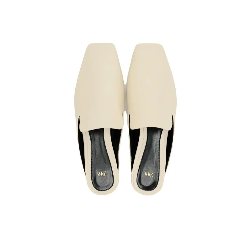 ZARA Slip-Resistant Wrap-toe Slippers Women's Light Beige Yellow-3